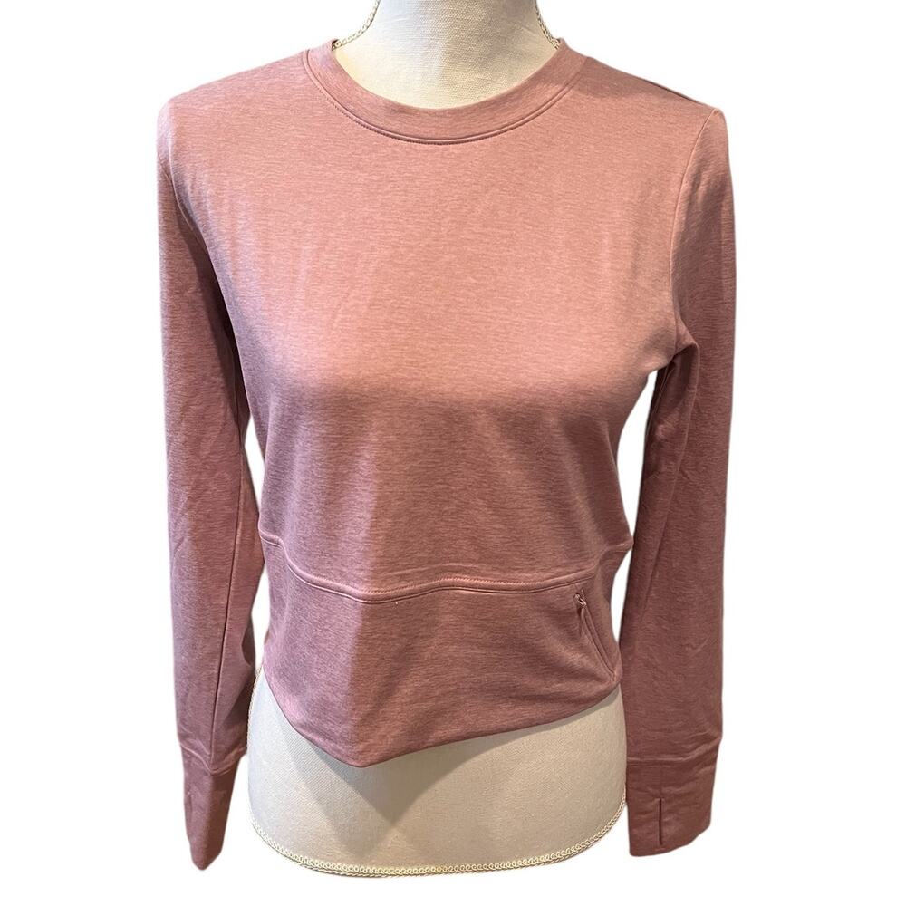 Mondetta Long Sleeve Cropped Activewear Training Top Lavender M